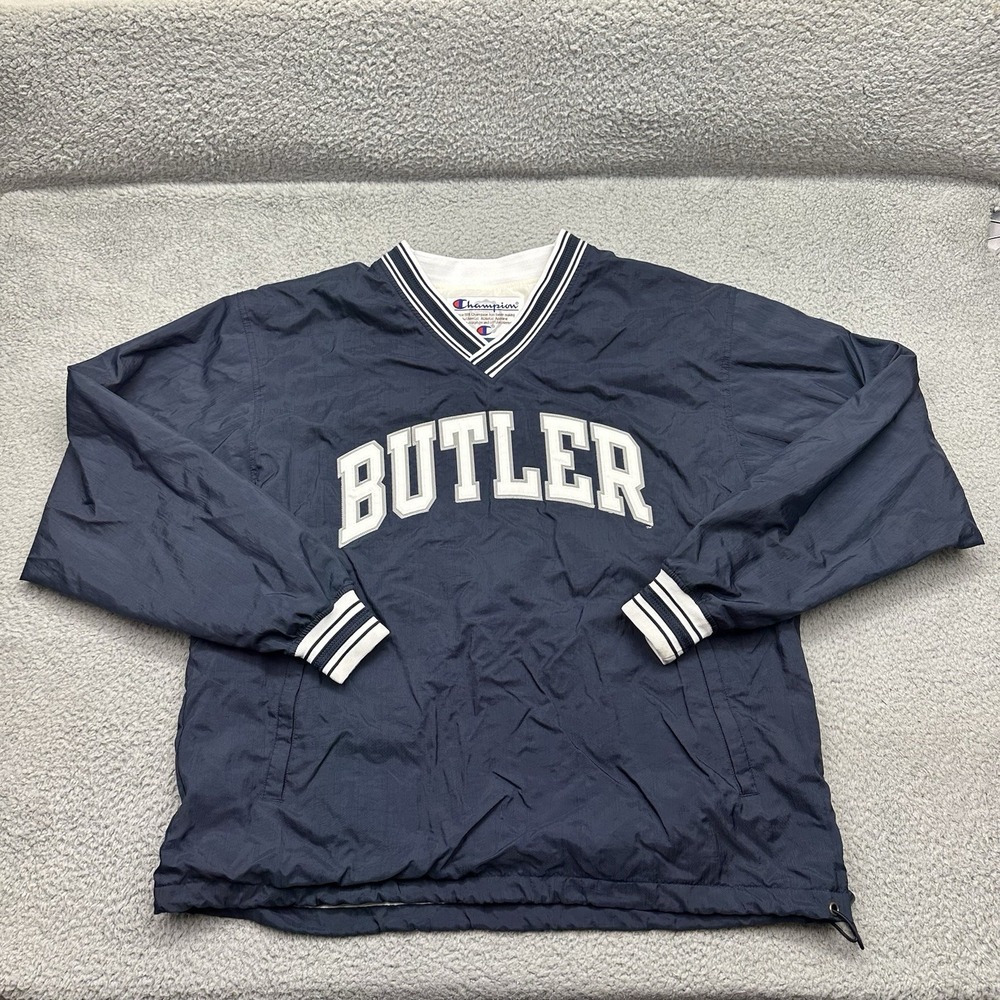 Champion‎ Size Large NCAA Butler Bulldogs Vintage Nylon Shell Pullover Jacket